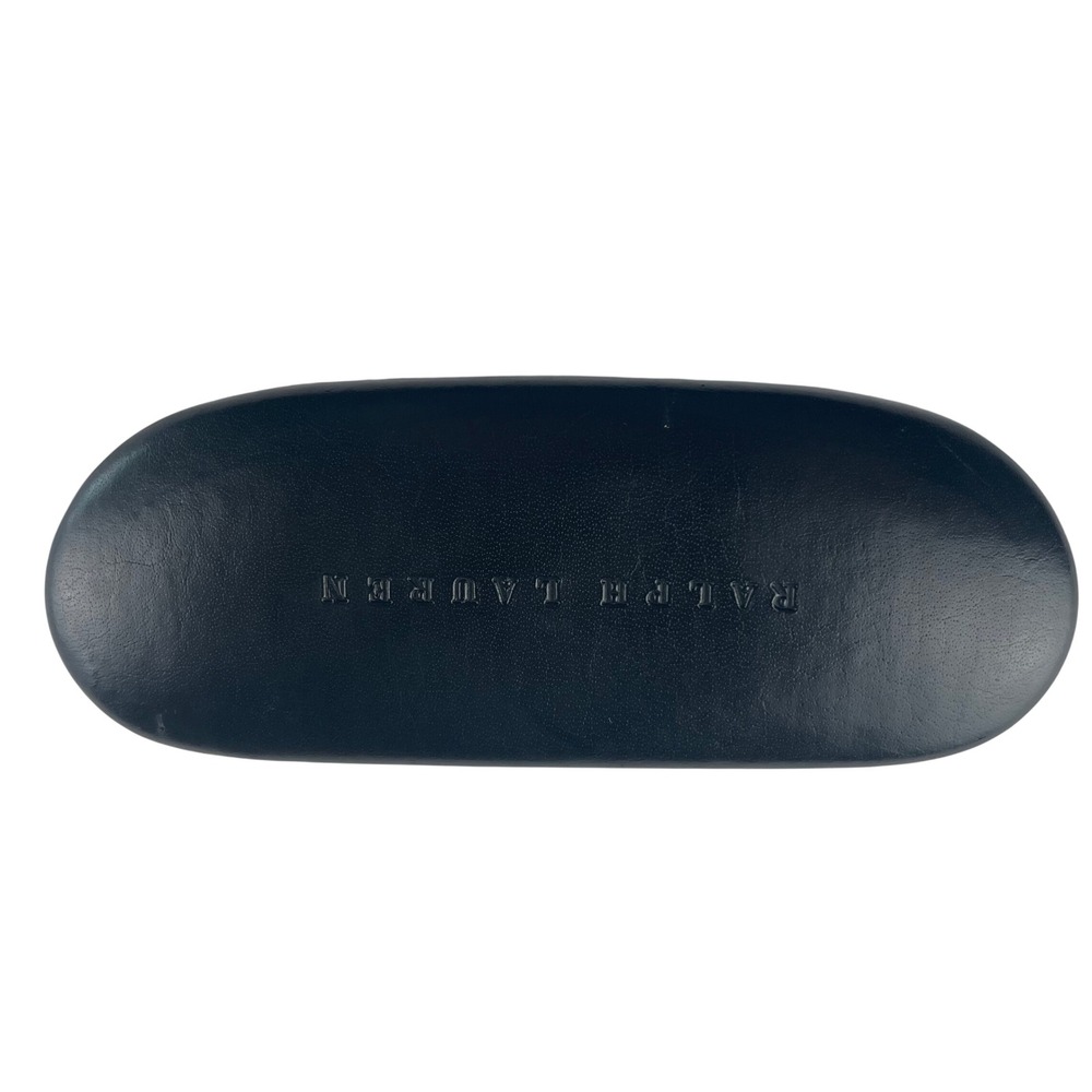 Ralph Lauren Navy Blue Hard Shell‎ Eyeglass Case Faux Leather Clamshell Logo